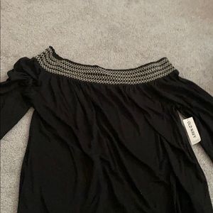 Off the shoulder black shirt